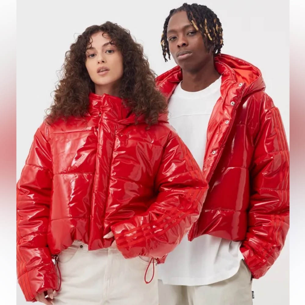 New with tags Ivy park adidas by Beyoncé red faux latex puffer. Large.